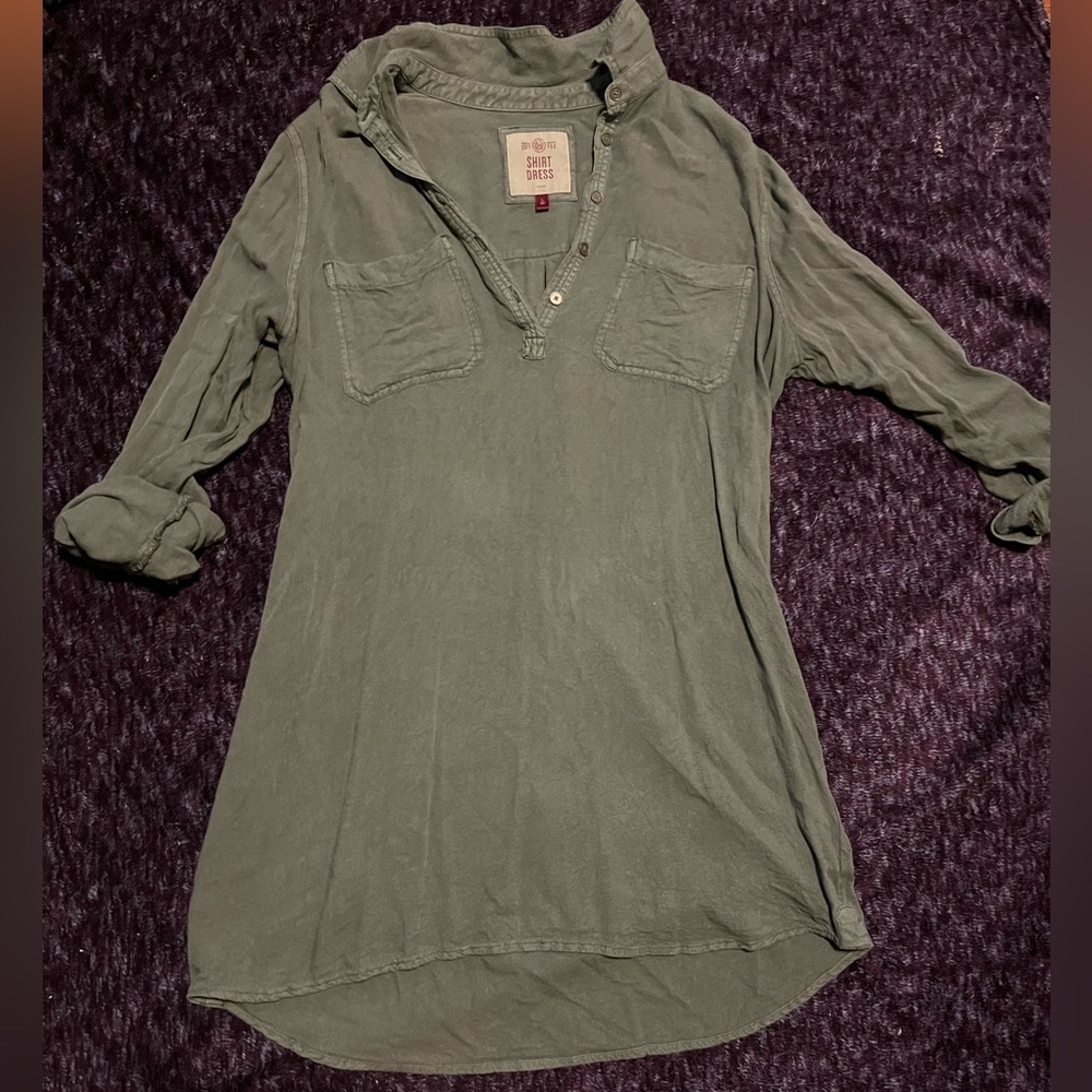 South Pole Long Sleeve Shirt Dress, size large.